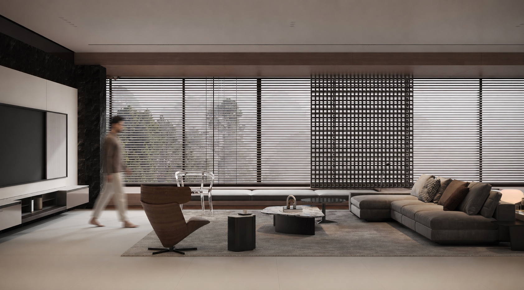 Contemporary BENJUE living room interior with bespoke furnishings